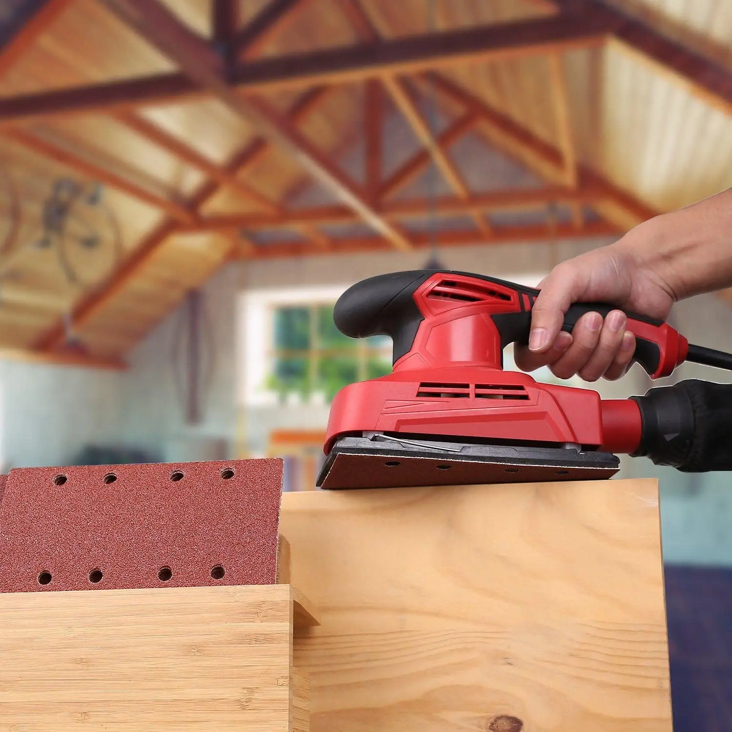 Feuilles de papier abrasif carrées pour ponceuse, outils de polissage du bois, disque à boucle à crochet, 30 pièces, 95x185mm