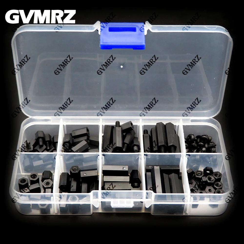 120PCS M3 Hex Nylon Spacer Standoff Kit - Black & White for Electronics DIY Projects