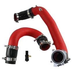 Performance Intake Charge Boost Upgrade Intercooler Hose Pipe Kit For Audi EA839 B9 S4/S5 3.0TFSI V6 2017+ Aluminium Black/Red