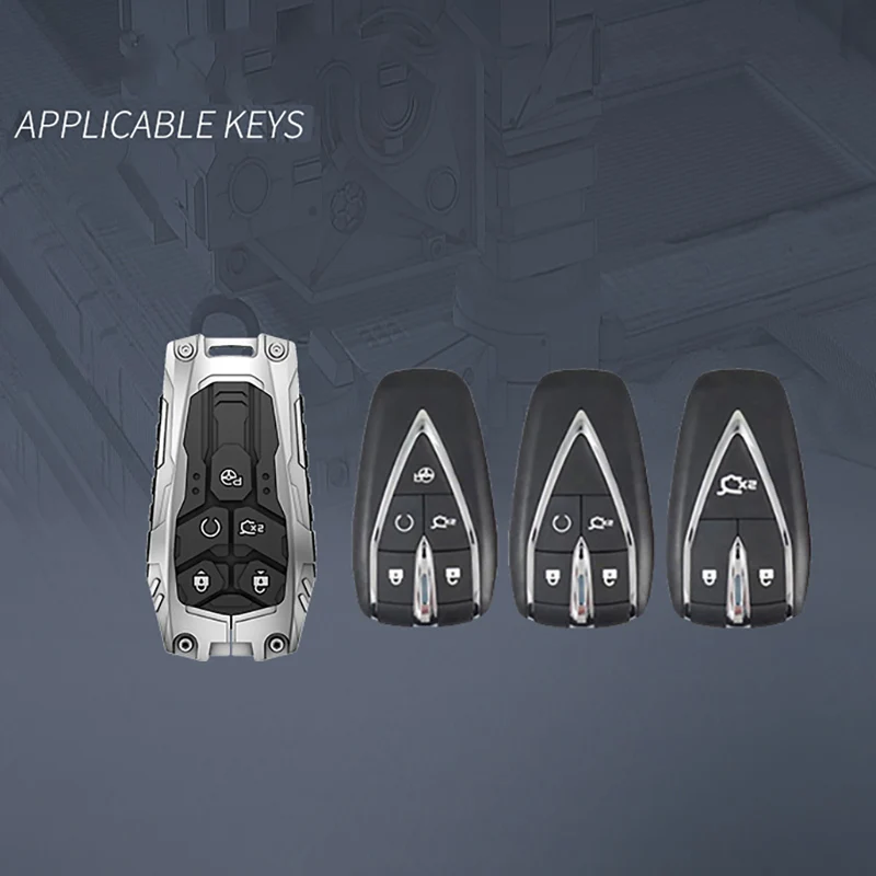 Metal+Silicone Car Remote Case KeyChain for Changan CS35 Plus CS55 PLUS CS75 PLUS Eado UNI-T UNI K Oushang X5 X7 EV Key Cover