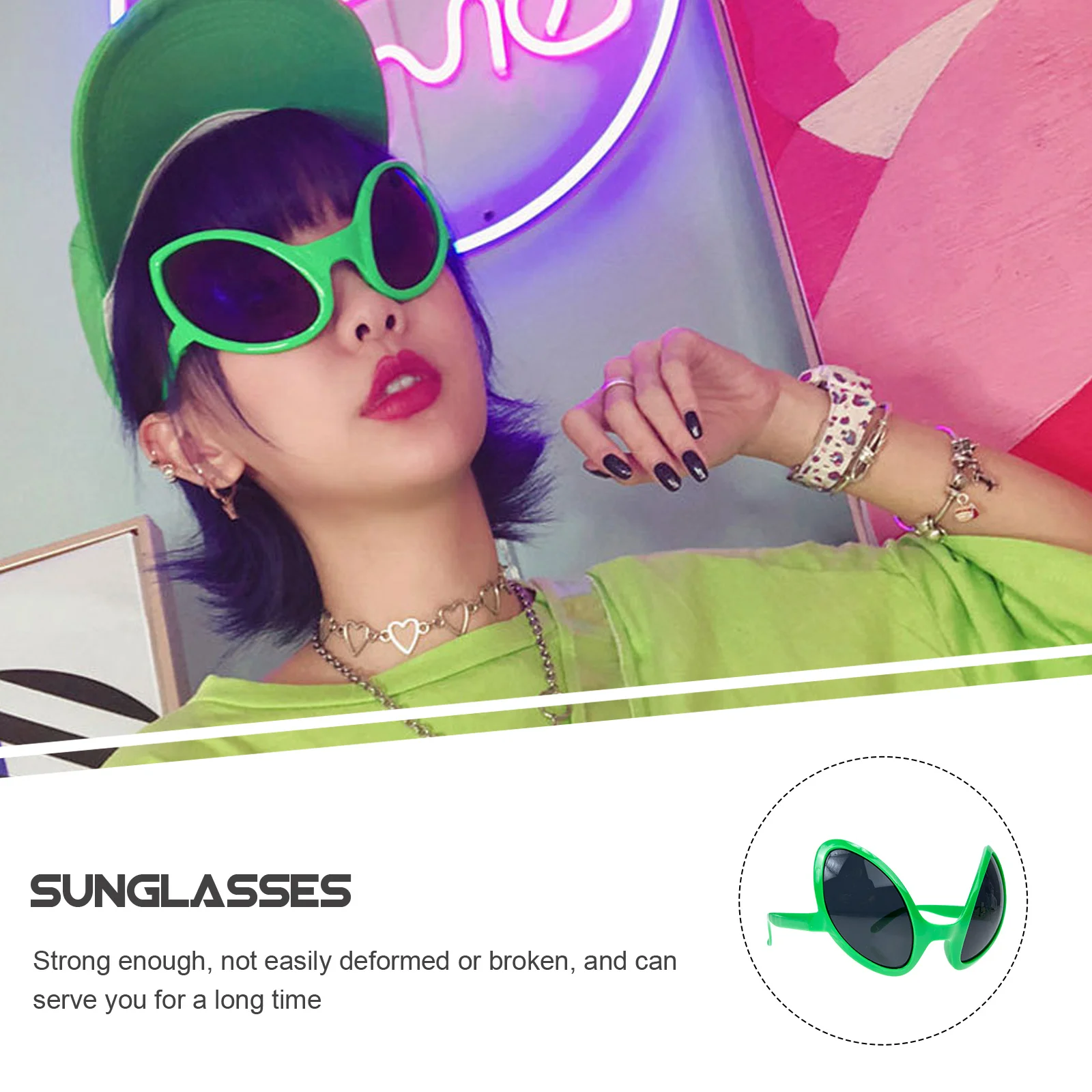 2 pçs óculos de sol engraçados plástico adereços de festa de grandes dimensões para festival traje acessório legal verão óculos vestir-se óculos