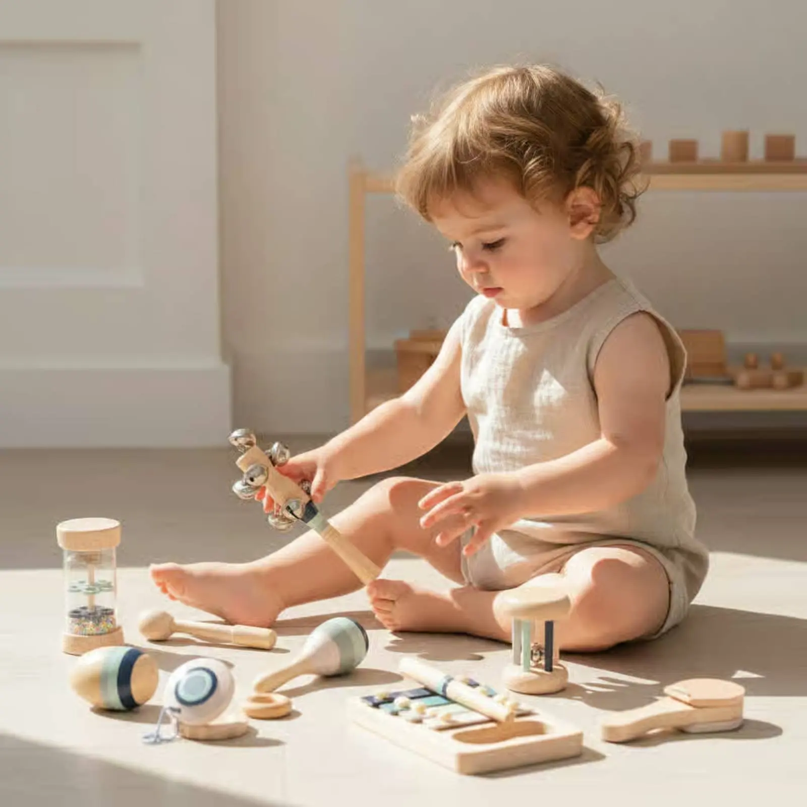 

Rhythm Instrument Toy Set Sound Making Kids Musical Instrument Set Toddler Percussion Kit Preschool Learning Wooden Music Kit