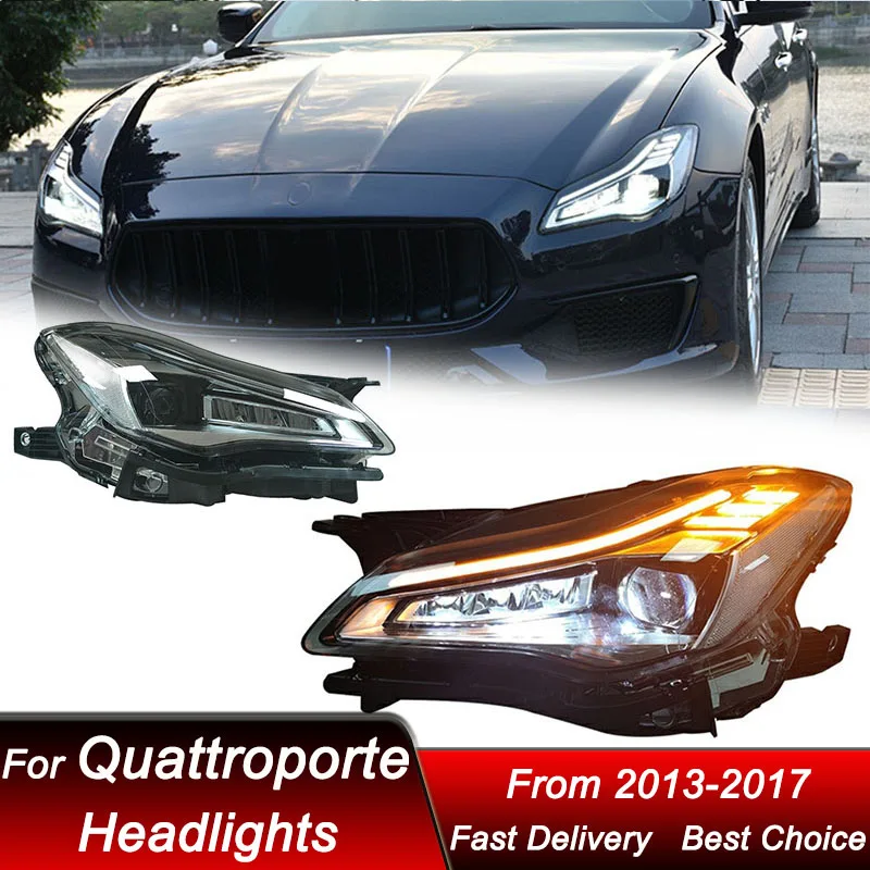 

Автомобильные фары для Maserati Quattroporte 2013-2017, новый стиль, полный стандарт, фара в сборе, обновленный комплект линз проектора