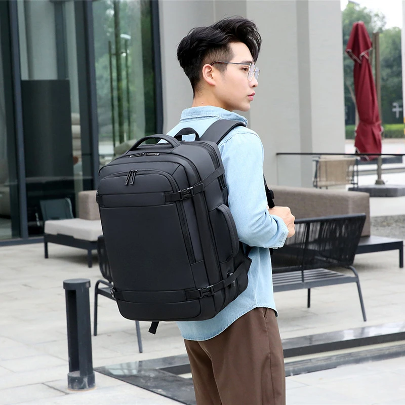 Expandable Large Capacity Waterproof Backpack with USB Study Work Business Travel Laptop Rucksack Men Pro Custom Logo Backpacks