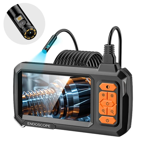 Cámara endoscópica doble individual HD1080P 8MM 2M-100M Cable pantalla IPS de 4,3 pulgadas boroscopio de inspección de tuberías para reparación de automóviles impermeable 8LED