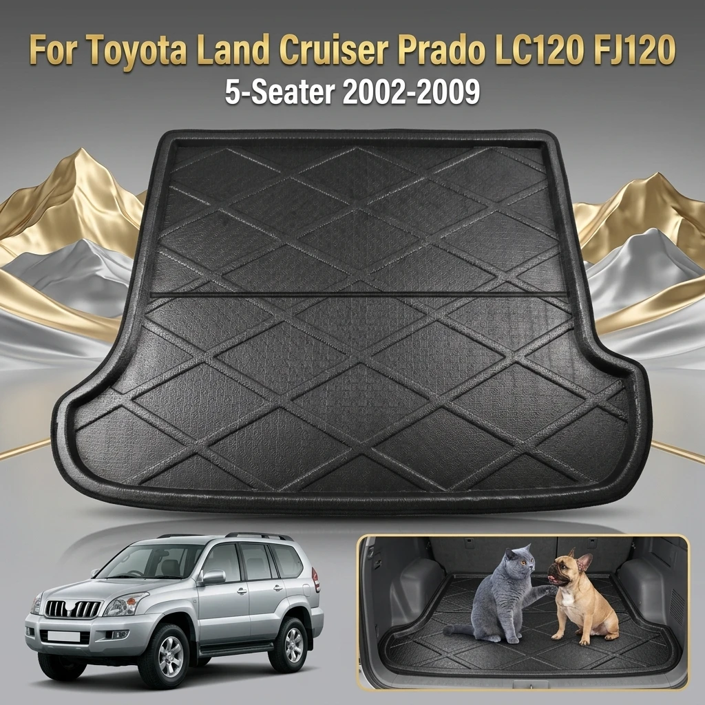 For Toyota Land Cruiser Prado LC120 FJ120 5-Seater 2002-2009 Car Trunk Mats Anti-Dirty Protection Storage Tray Boot Luggage Tray