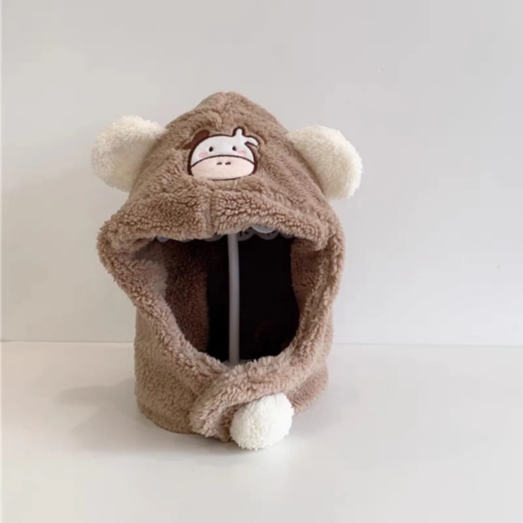 الكرتون قبعة للفتيات الفتيان وشاح رشاقته قبعة الشتاء قبعة للأطفال الوليد الطفل الاشياء الأطفال قبعة زائد الصوف الاطفال قبعات 1-18Years #6