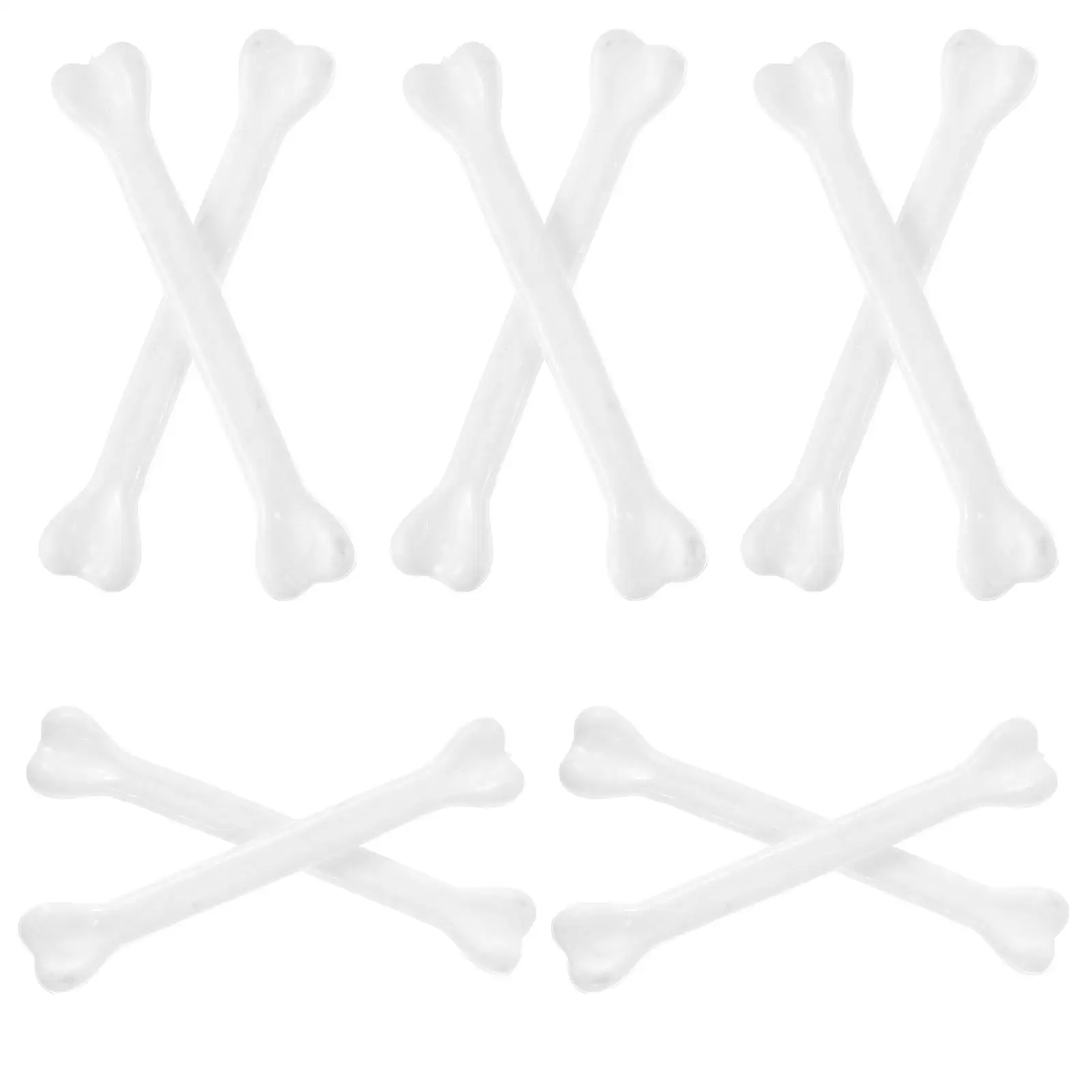 10 قطع من إكسسوارات قلادة العظام الصغيرة من البلاستيك الأبيض المزخرف لعظام الهالوين، منزل مسكون على شكل عظمة بشرية مزيفة #5