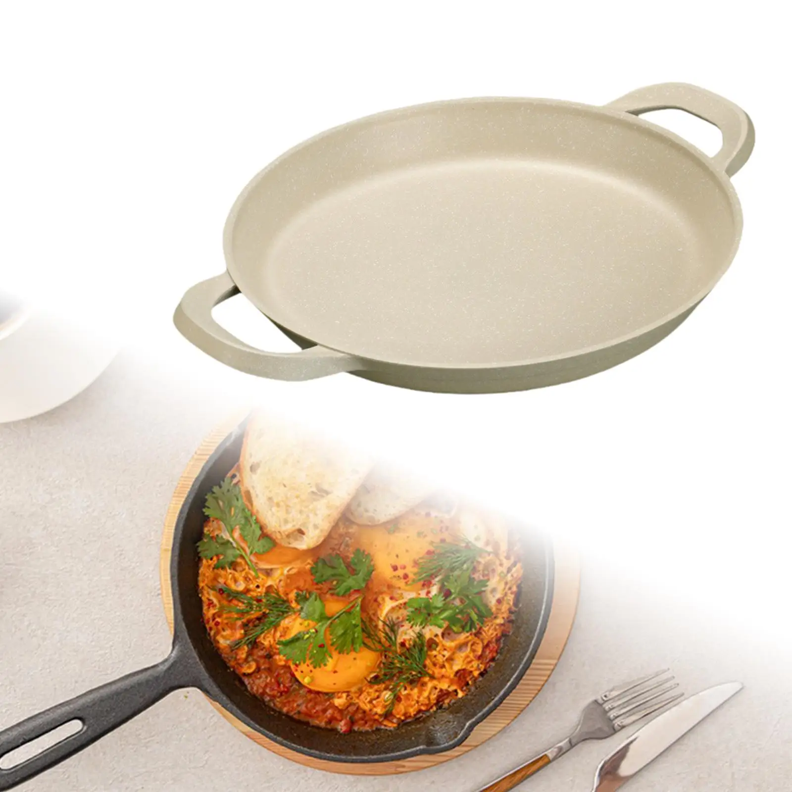 مقلاة مستديرة غير لاصقة خفيفة الوزن مقلاة عجة متبلة مقلاة للطهي ستيك نزهة في الهواء الطلق داخلي الشواء المنزل