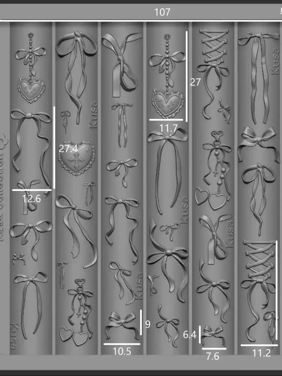 1 Stück Schleifenband Meeresfrüchte Barockperlen 3D Acrylform Nagelkunst Dekoration DIY Design Silikon Schablone Nagelform