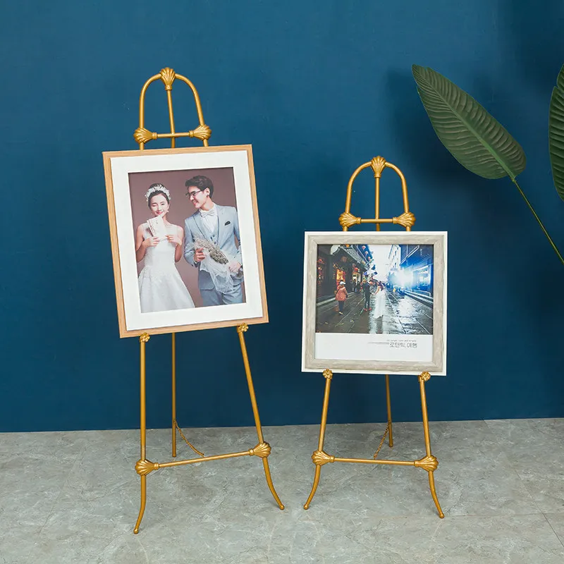European wrought iron oil painting shelf, photo frame, floor bracket, display stand, poster stand, photo bracket