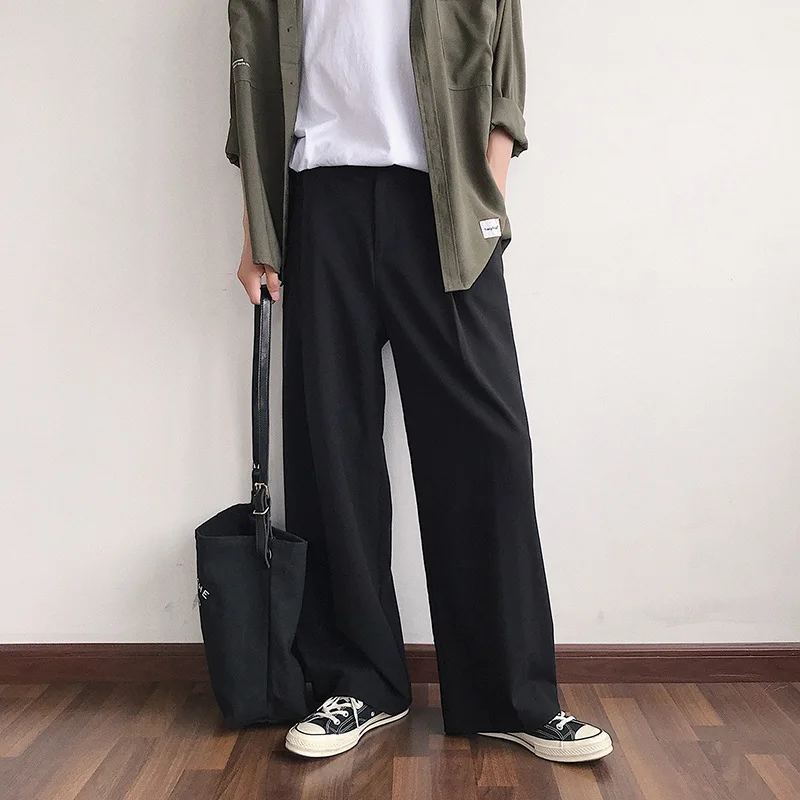 Men's Spring and Autumn Loose Korean Version of The Trend of Wide-leg Pants Retro Straight-leg Dress Pants Drop Casual Pants