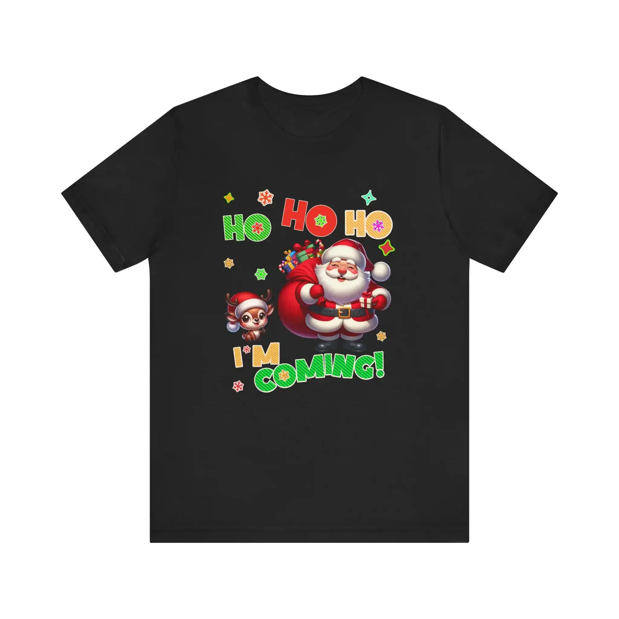 Funny Christmas T Shirt Ho I m Coming Santa and Elf Jersey