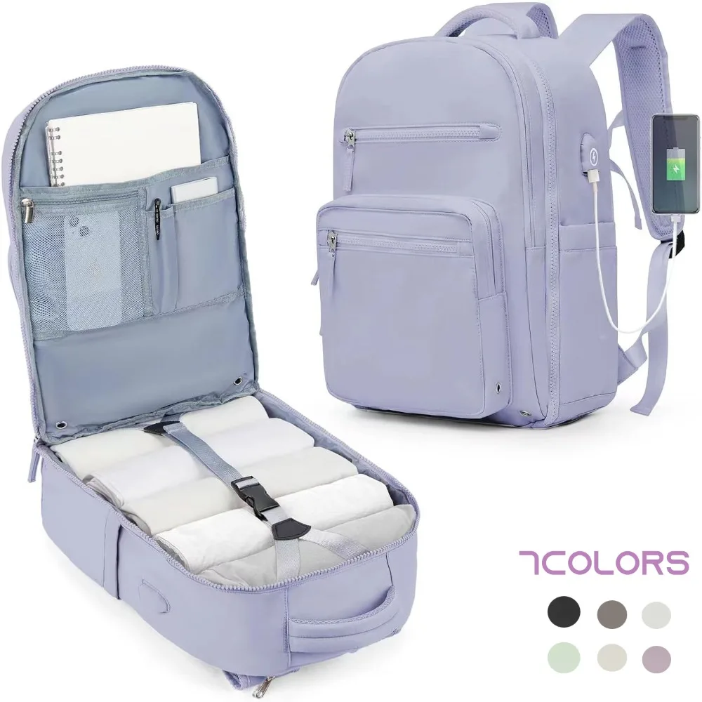 New Women Laptop Backpack 16inch Teenage Girl USB Charging School Backpack Independent Shoe Bag Travel Backpack Outdoor Backpac