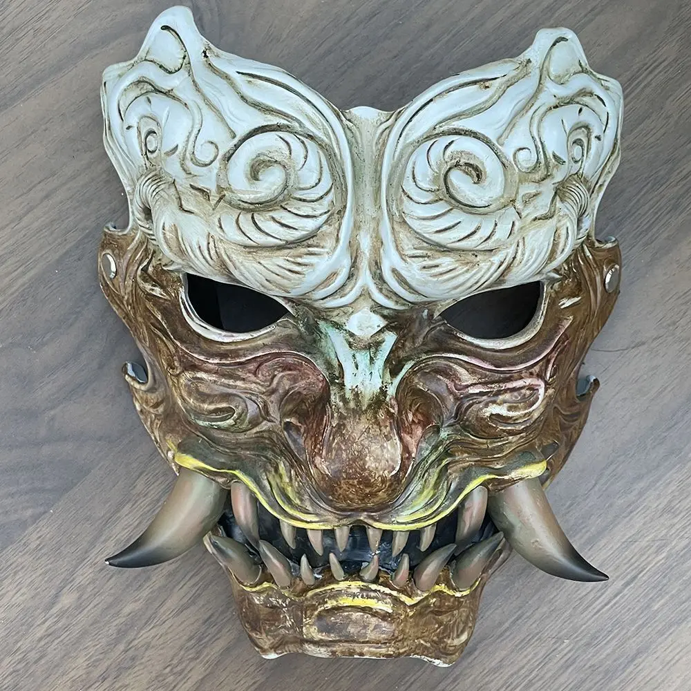 Black Mask Mythology Resin Mask Cos Halloween Mask Nuo Mask Prajna Mask Halloween Props Game Mask Periphery Scary Ghost Mask