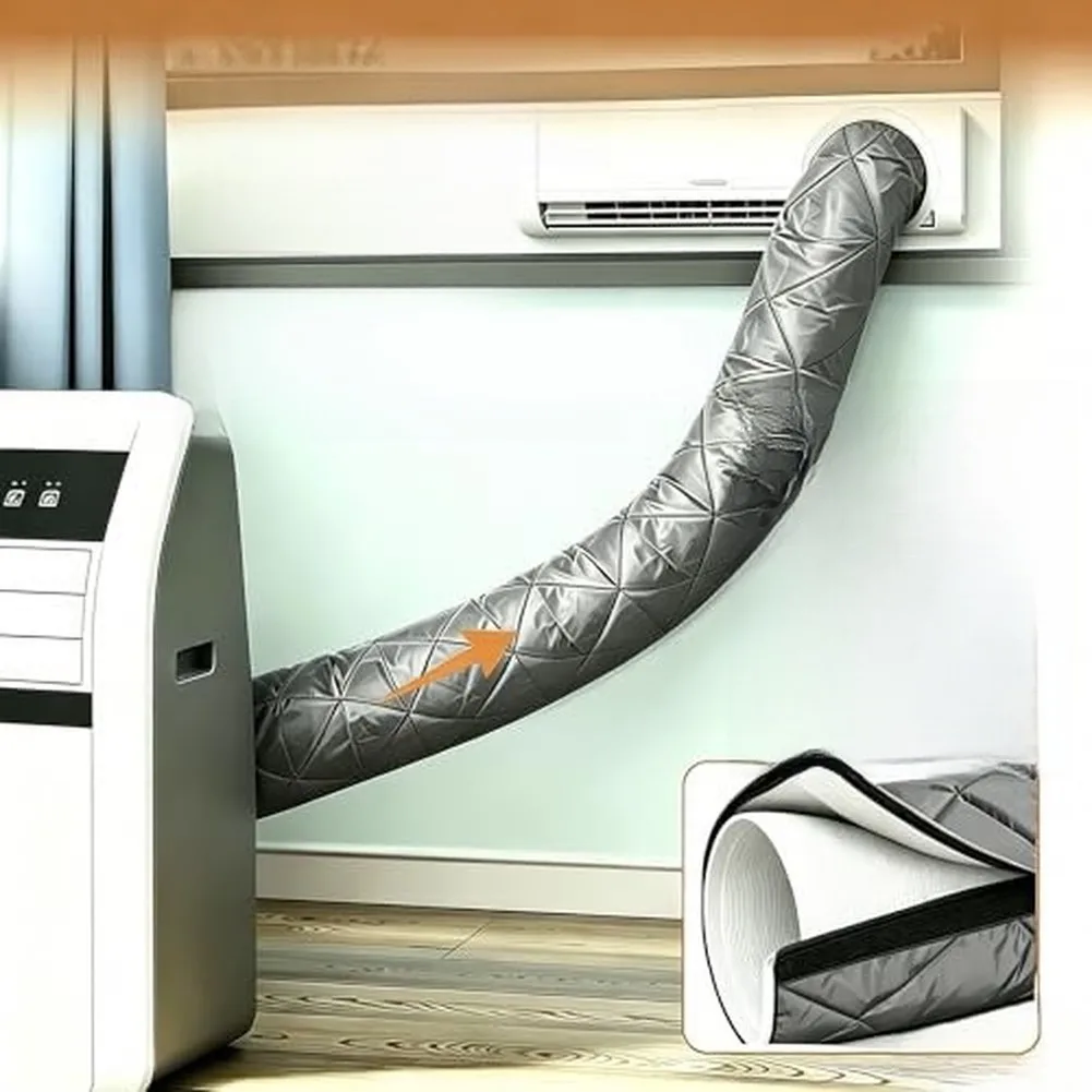 Portable AC Hose Insulation Sleeve Air Conditioners Insulated Hose Cover Wrap 150*53cm  With Adjustable Buckle Straps