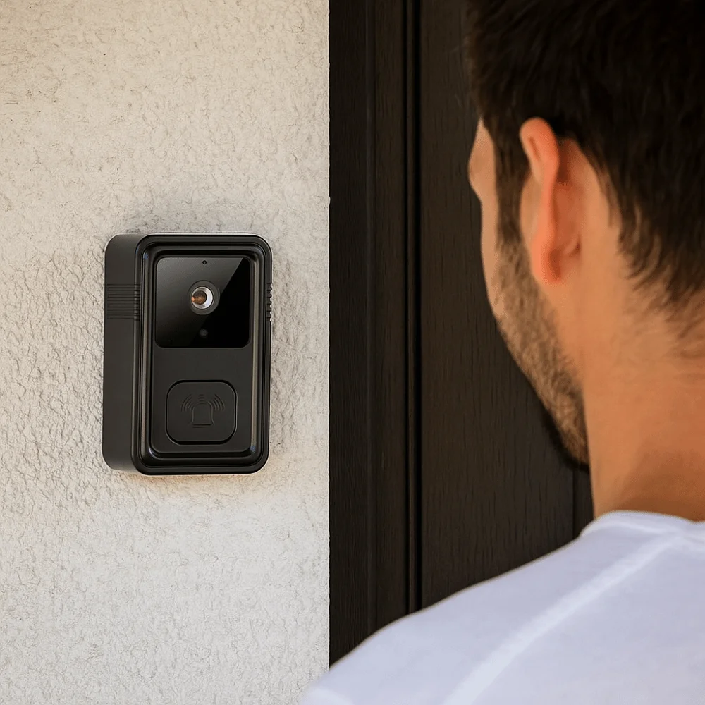 

Самоклеящийся Wi-Fi видео дверной звонок с низким энергопотреблением, перезаряжаемый видеодомофон Tuya, инфракрасное ночное видение, простой в использовании