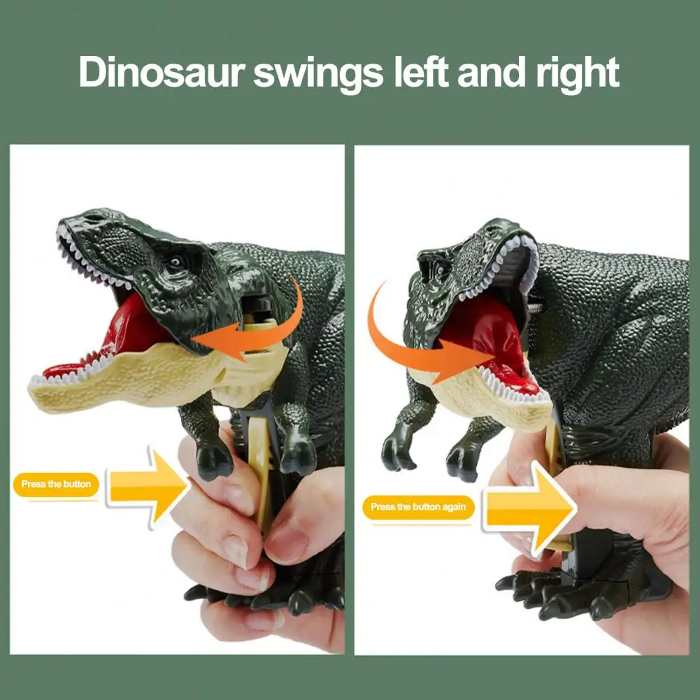 Mini Dinosaur Toy Realistic Dinosaur Model Toy with Swinging Tail Head Push Switch Striking Attack Dino Children for Boys