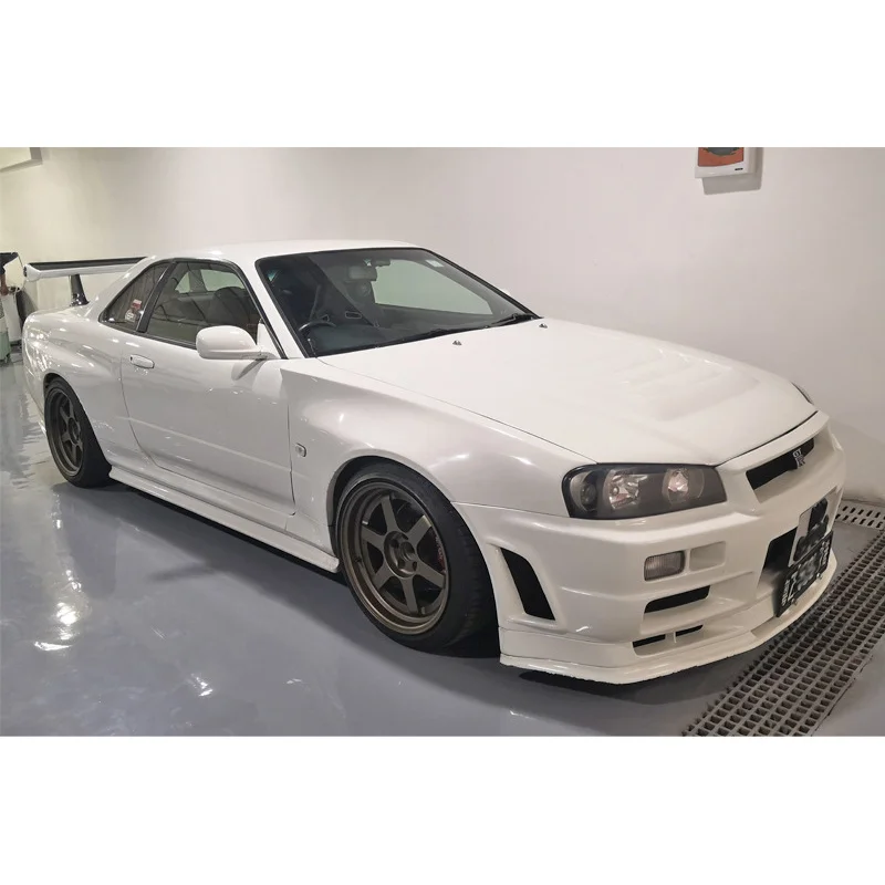 SAAR مناسبة لأجزاء تعديل ألياف الكربون للسيارة Nissan Skyline R34 Z Tune Fender GTT المصد الأمامي