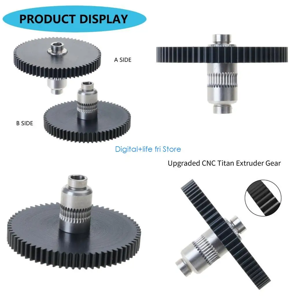 

E06D Extruder Feeder Big Gear 66 Tooth Stainless Steel Gear Replacement for Sidewinder 3D Printer Accessories