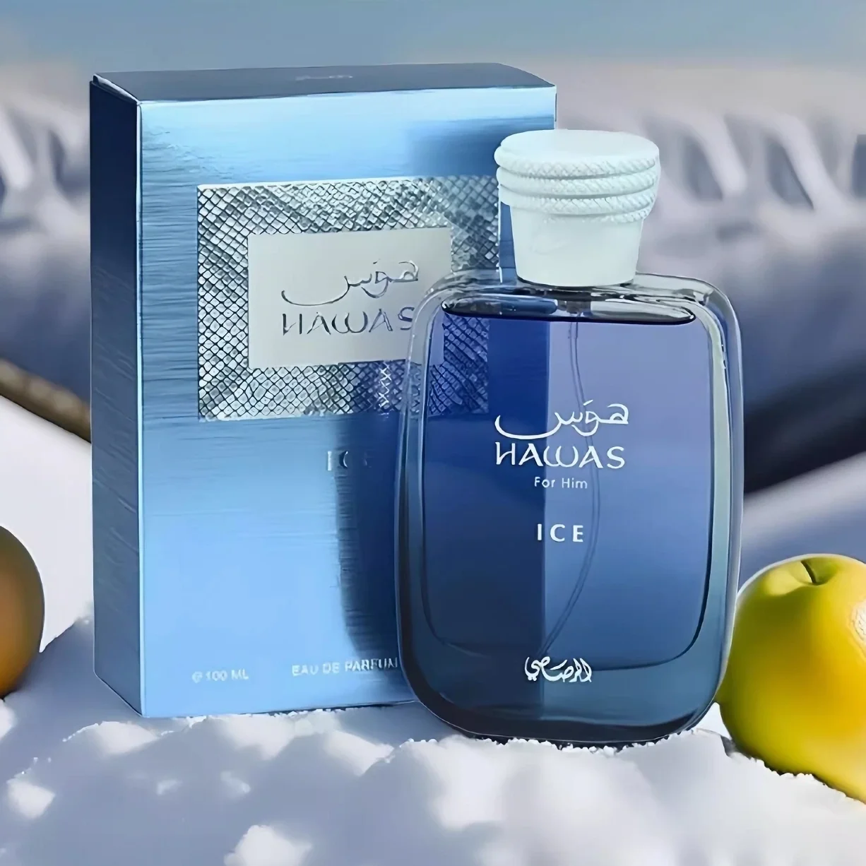 

Hawas Ice Rasasi Fruity Woody Aromatic, Contrast of Plum, Orange Blossom & Amber, Long Lasting EDP