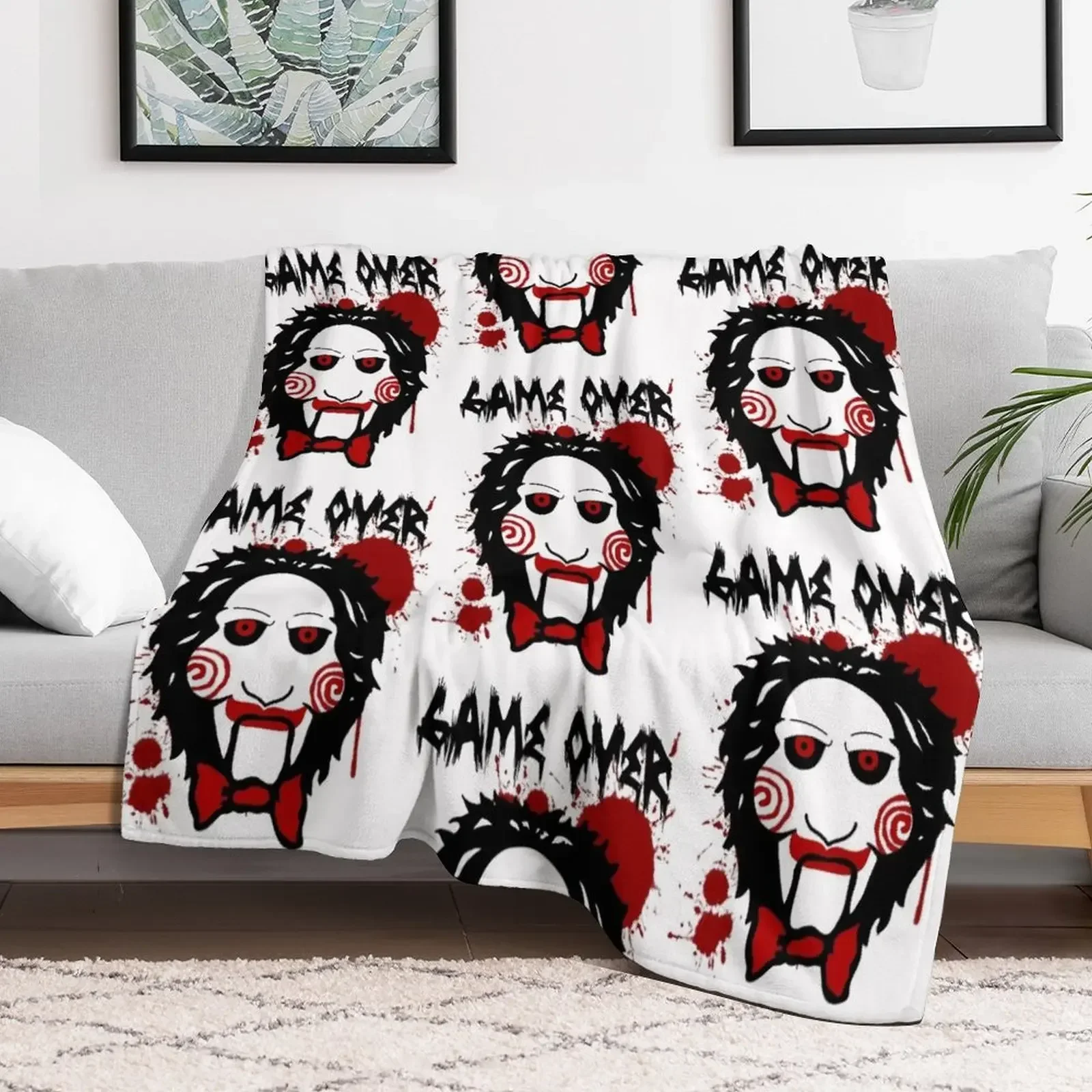 Billy Puppet Saw Jigsaw Inspired Throw Blanket decorative Extra Large Throw Blankets