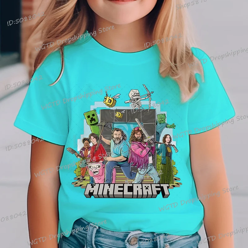 

T-shirt 2025 Chicken Jockey Children's Clothing Funny Game Figure Chicken Jockey Cartoon Shirt Boys Girls Cosplay T-shirts