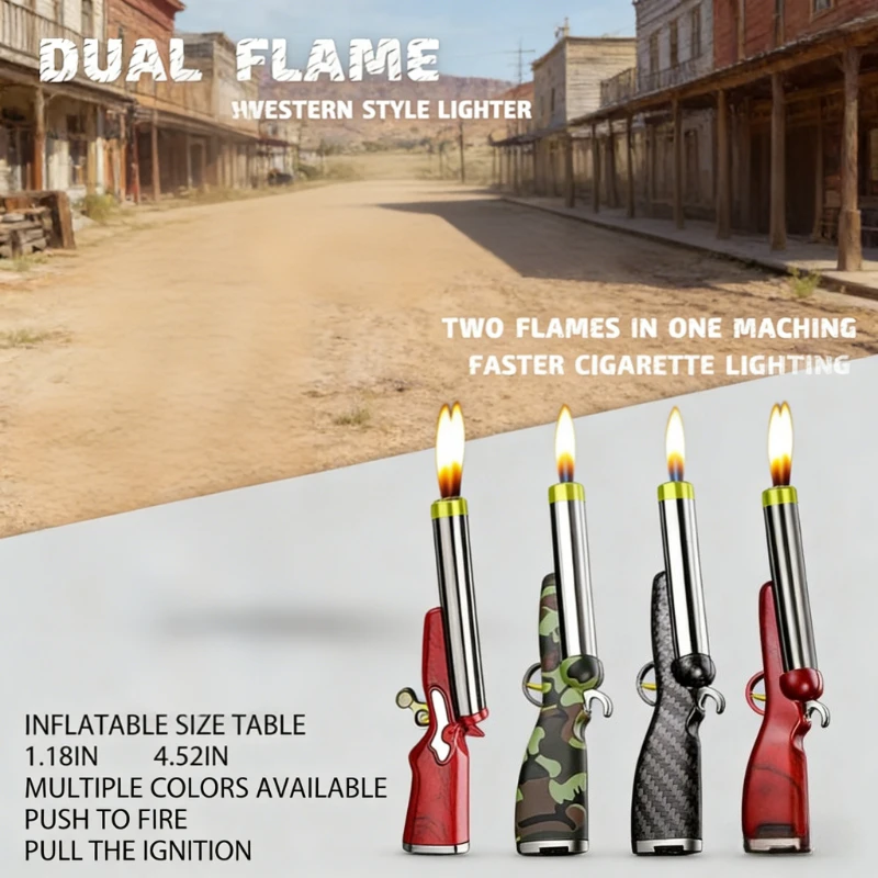 

Retro Design Mini Torch Lighter Multi-Purpose Refillable Adjustable Butane Gas Ideal for Kitchen Camping Fire Pit Daily Use