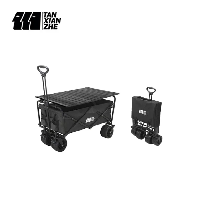 Outdoor Camping Equipment Camping Vehicle Cart Home Shopping Cart Four Wheel High Capacity Camping Vehicle Folding