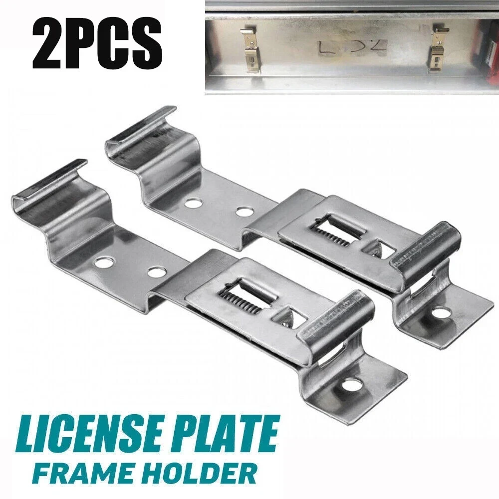 Trailer Oblong Number Plate Clips Holder Spring Loaded Stainless Steel
