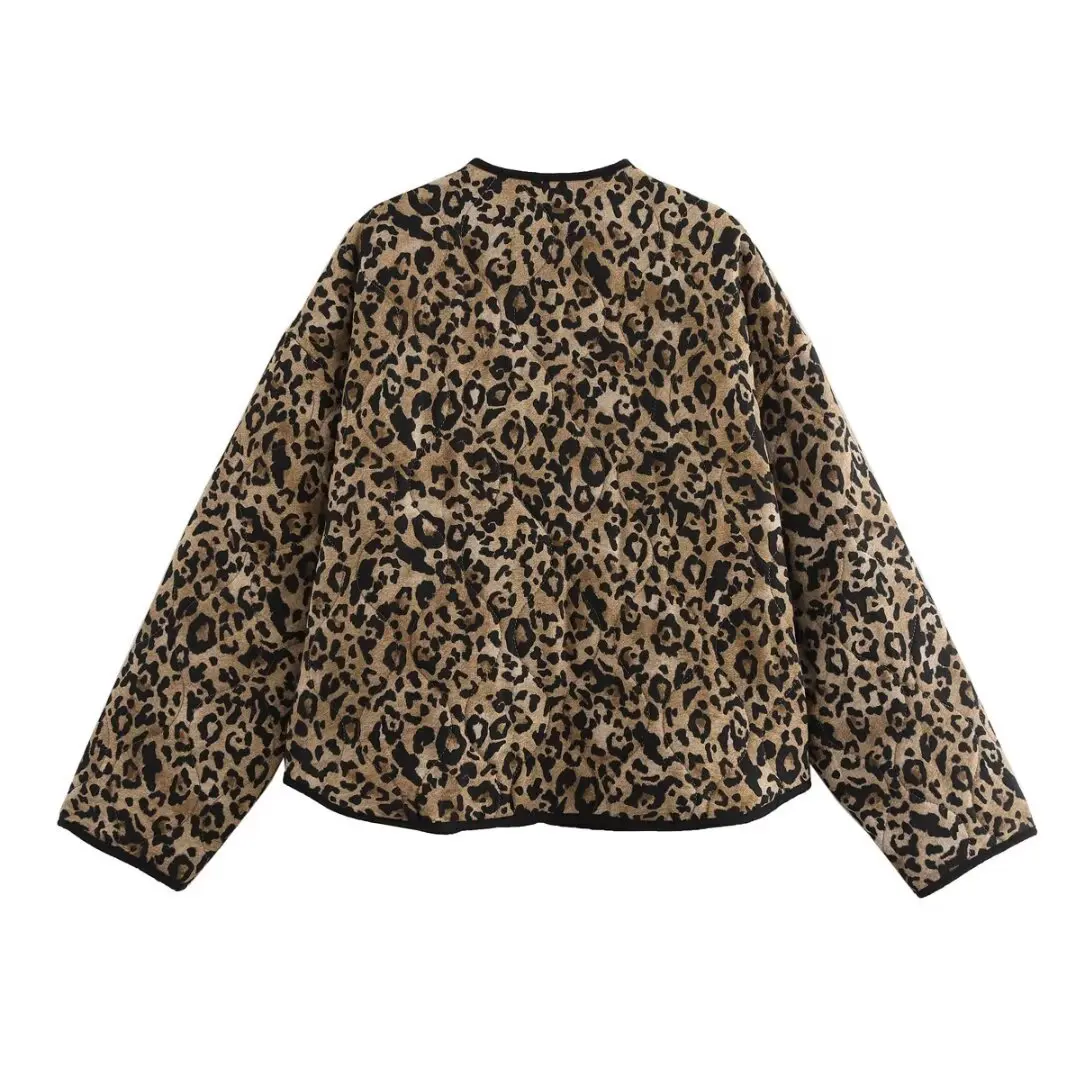 New Fashionable Lightweight Animal Print Jacket for Women\'s Clothing Cotton Coat Cotton Jacket