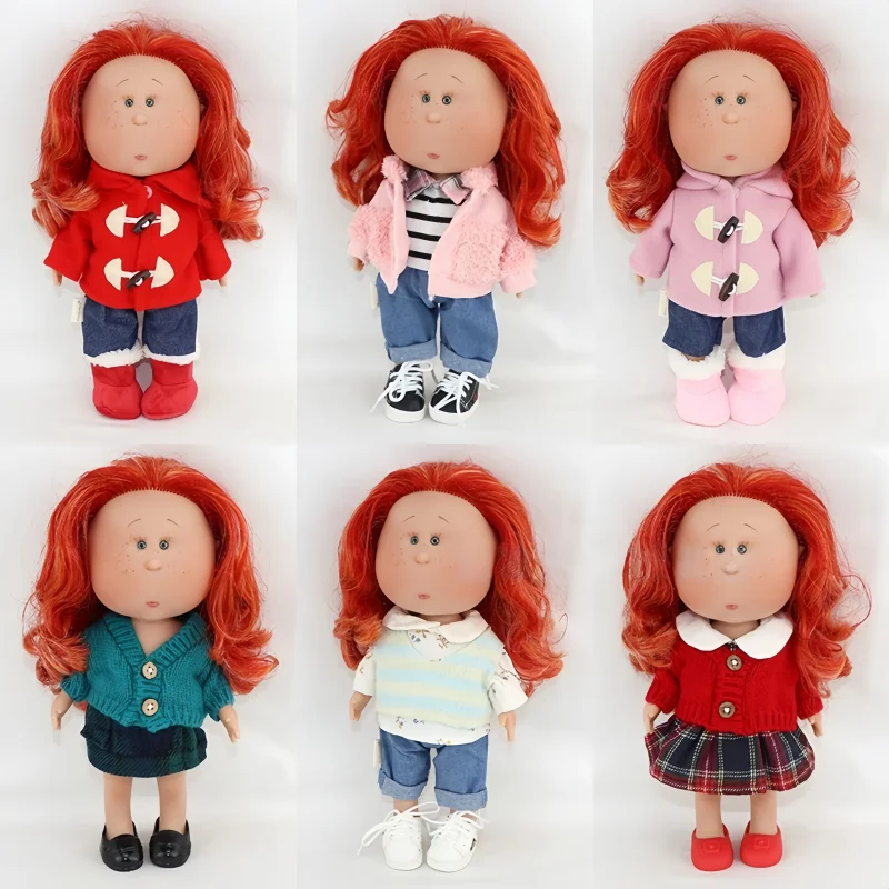 （Only Clothes）Spanish Potato Doll Shoes Vinyl Doll Small Eyes Interchangeable Clothes Doll Accessories Set Retro Imported Toy