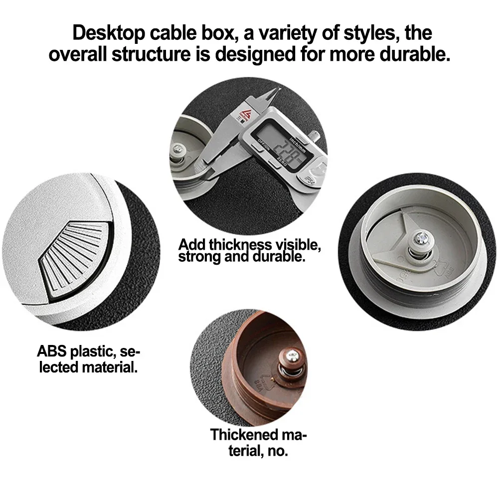 Cable Hole Cover Table Tidy Wire 2pcs Cabinet Computer Desk Decorate Grommet Hardwarereplacement Offices Parts