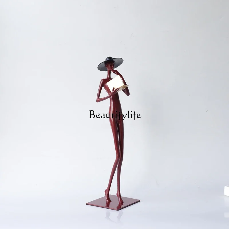 

yj5 Sculpture art Reading characters Vertical ornaments Light luxury High-end living room ornaments Minimalist jewelry