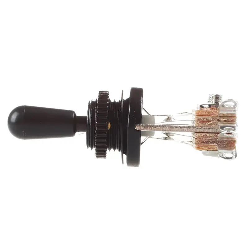 ABZC 3X Black 3 Way Toggle Switch Pickup Selector for Electric Guitar, LP Style, with Knurled for Nut and Washer