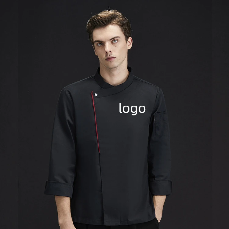 שף קייטרינג החורף קייטרינג שף ארוך שרוולים ללבוש עבודה מודפס שם רקמה לוגו מסעדה קפיטריה