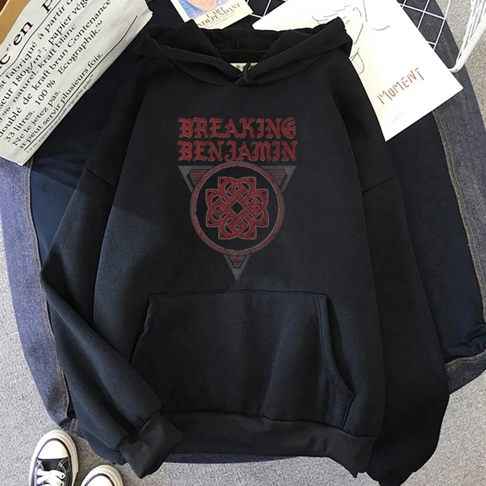 22025 Sudaderas con capucha de lana Breaking Benjamin Impresión gráfica Grunge Heavy Metal Sudaderas Harajuku Casual Retro Jerséis