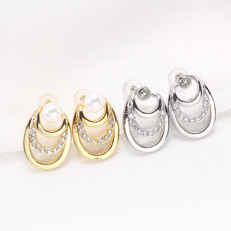 1 Pasang E211 Tembaga Berlapis - Pearl Stud Earrings ulasan dan harga