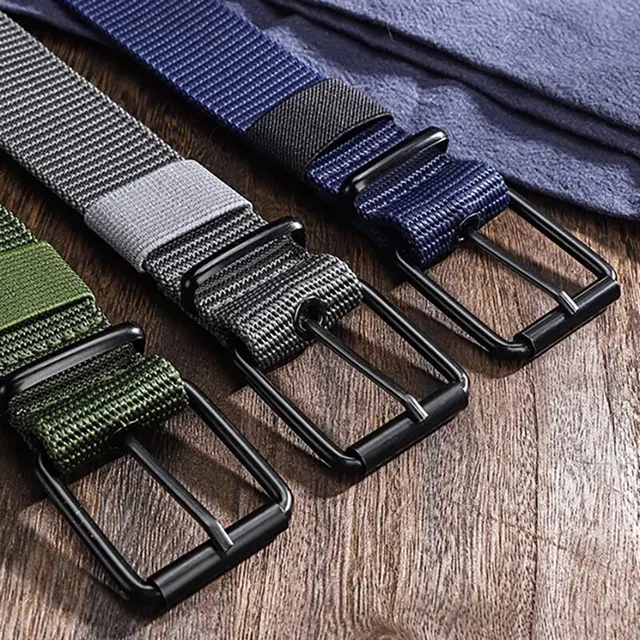 DINISITON Nylon Canvas Web Belt with Pin Buckle – Unisex Casual Outdoor Belt for Jeans – view 4