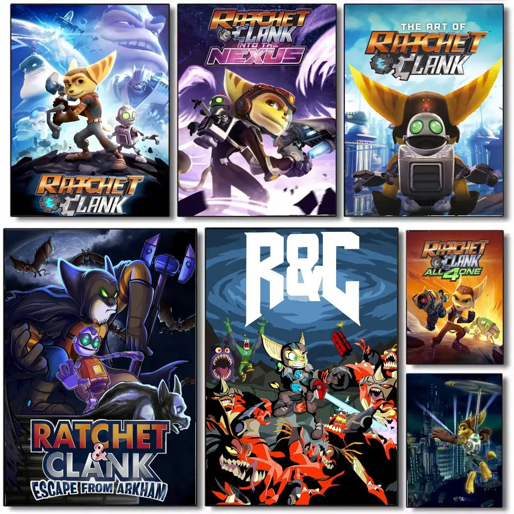 Game R- Ratchet & Clank Poster Wall Art Printed Decor Sticker Stylish Home Gift for Living Room Bedroom Corridor Cafe