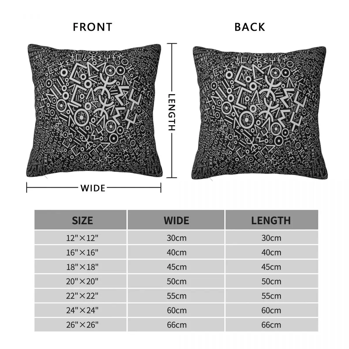 Imazighen Amazigh Alphabet Tifinagh Square Pillowcase Polyester Linen Velvet Printed Zip Throw Pillow Case Home Cushion Cover