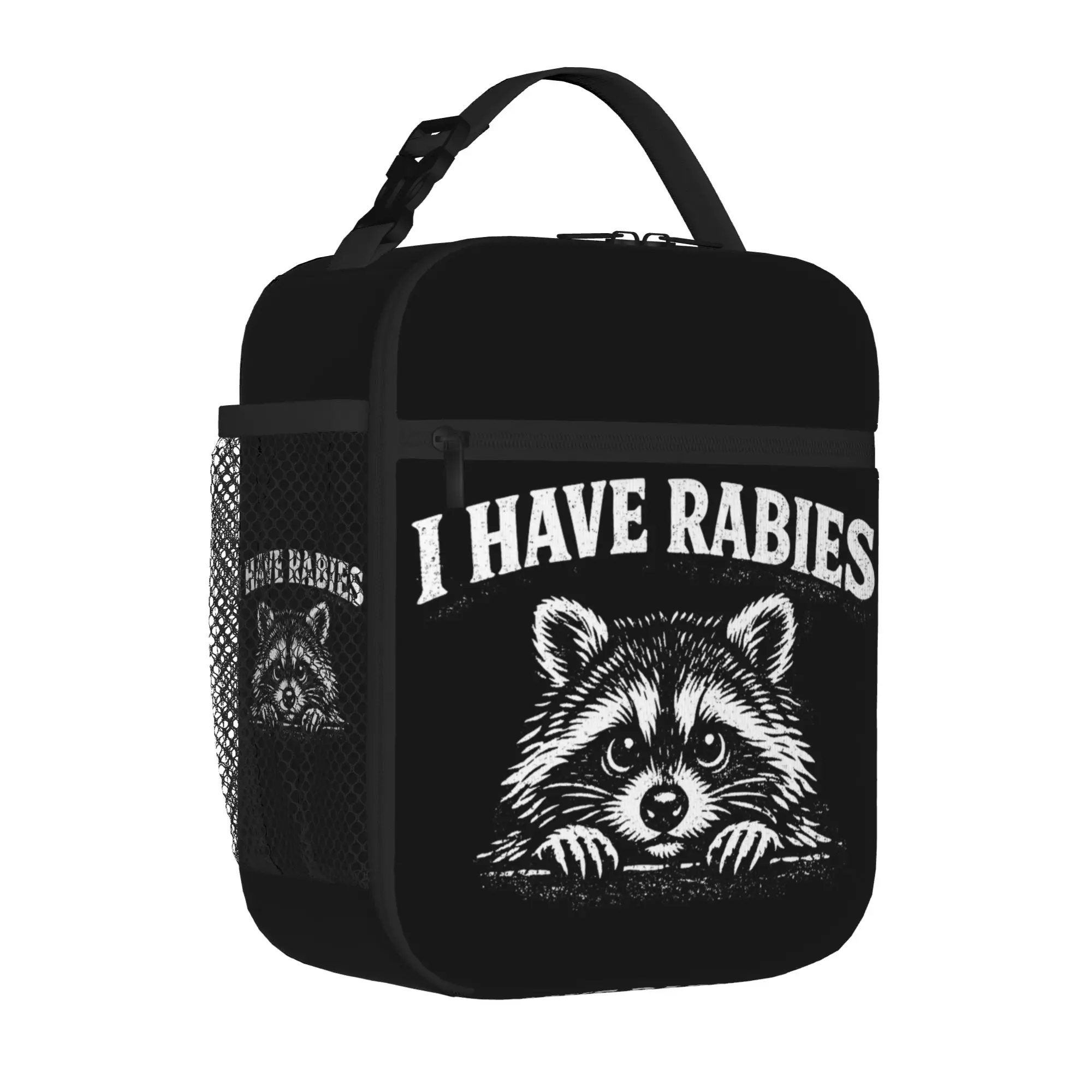I Have Rabies Raccoon Funny Rabid Gear Handheld Thermal Cooler Bag  Reusable Insulated Lunch Bags Multifunction Storage Box Work