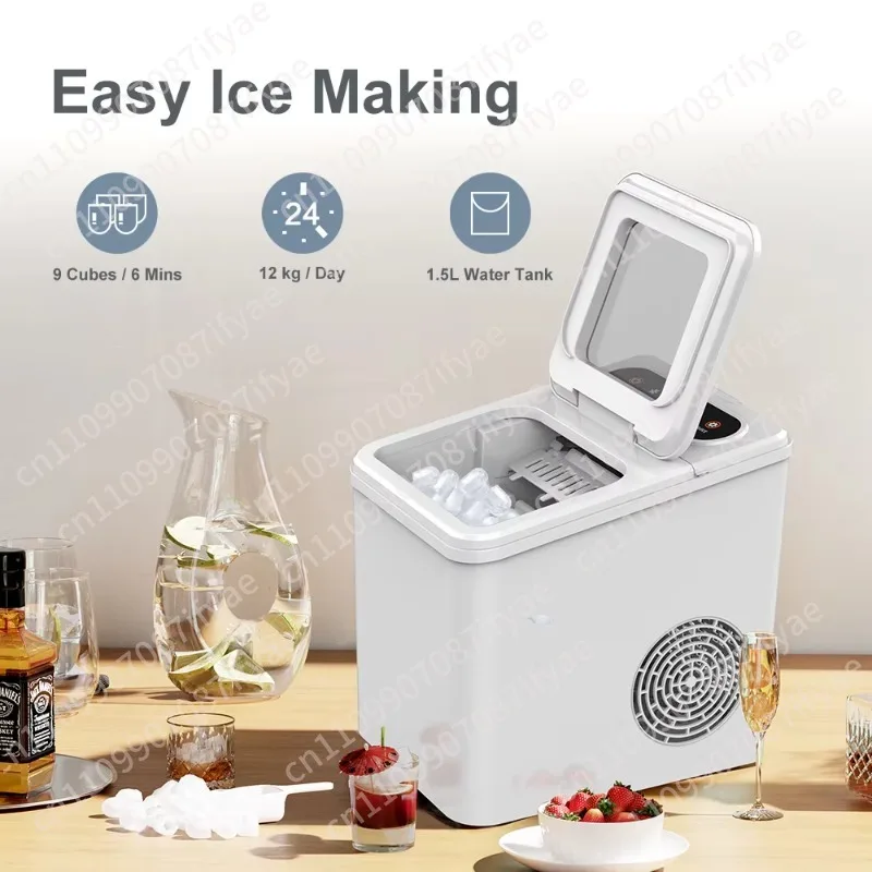 Compact Mini Cube Portable Home Automatic Countertop Self-Cleaning Small 12v Bullet Ice Machine Maker