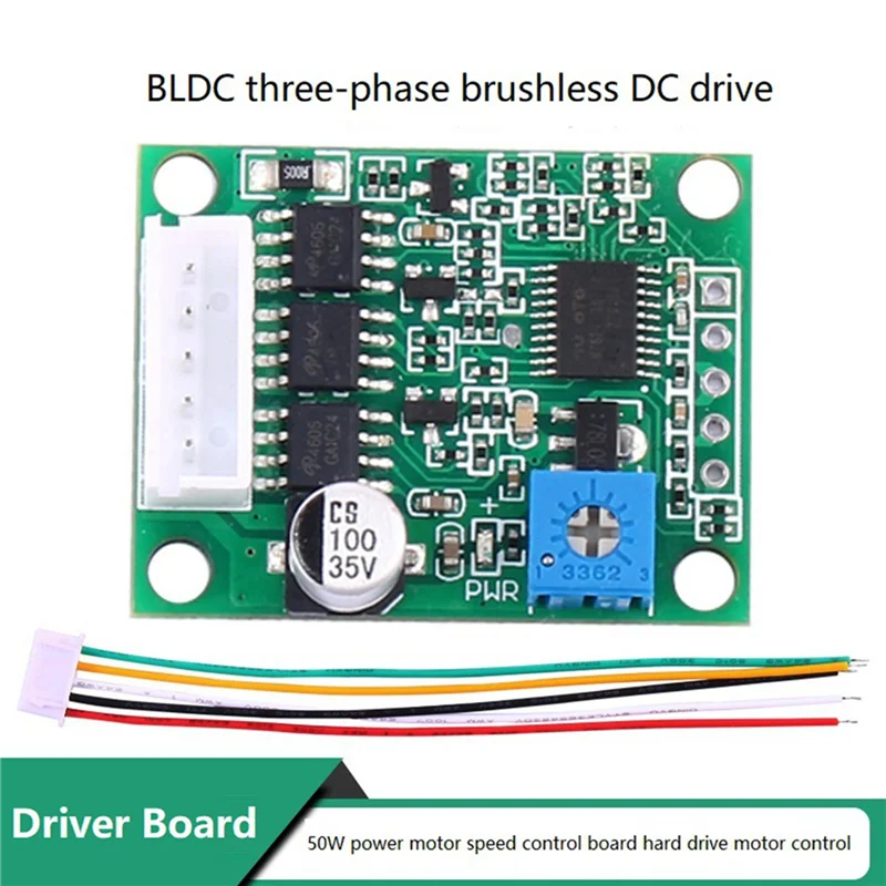 AA60-2X Плата драйвера бесщеточного двигателя Контроллер скорости BLDC 3-фазный регулятор Модуль переключателя Холла Бессенсорная плата управления