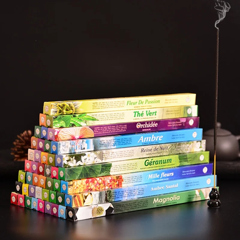 25Boxes About 200Pcs Incense Stick Mixed Scents Authentic Indian Incense Premium Multiple Flavors Mixed（Without Holder）