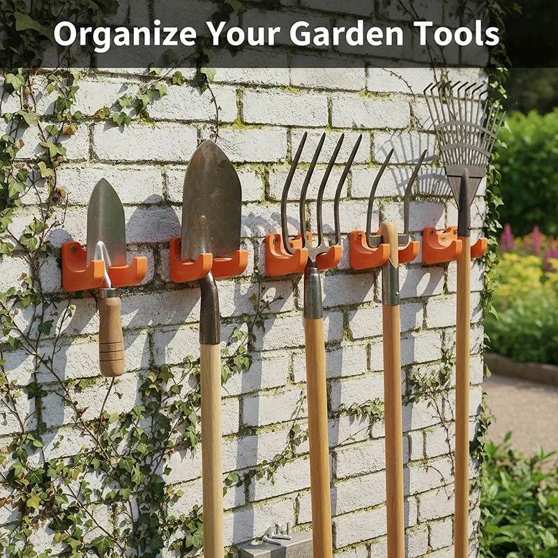 Multifunctional Tool Hanger, 4/12 PCS (1/3 Hooks + 3/9 Screws), Storage Rack for Shovels & Rakes, for Garage and Storage Shed