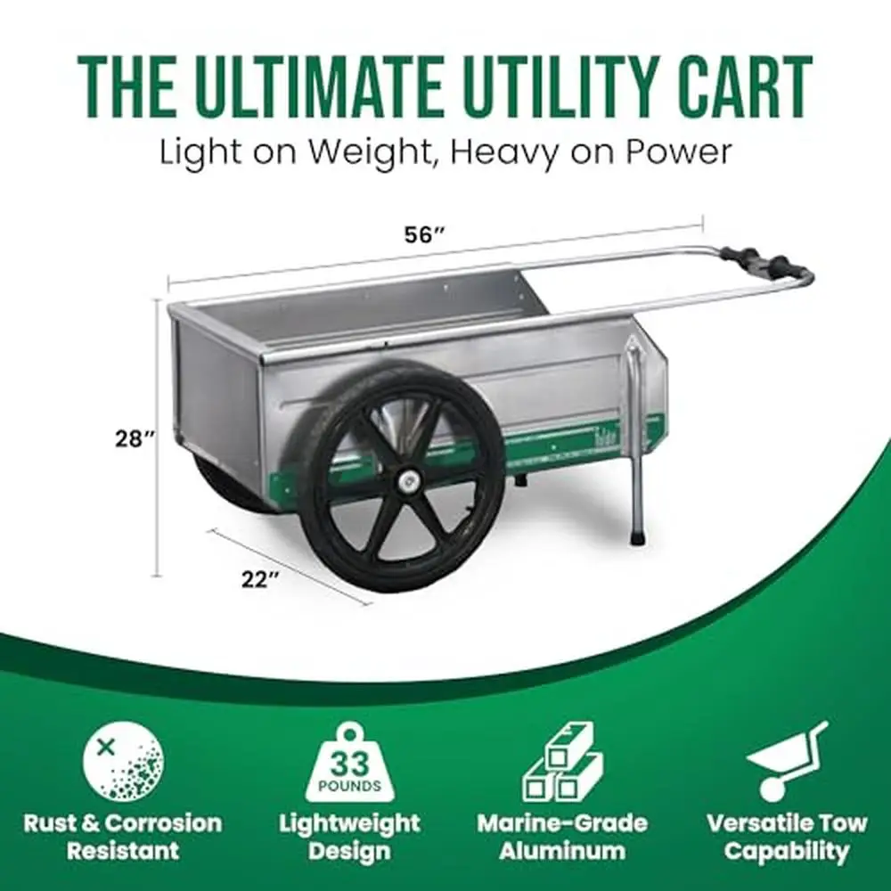 Portable Aluminum Utility Cart Foldable Rust Resistant 300 lb Capacity Light Weight Silver