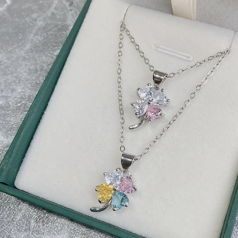 

MDL Moissanite style necklace gold-plated Mori sweet light luxury hundred temperament colorful treasure pendant