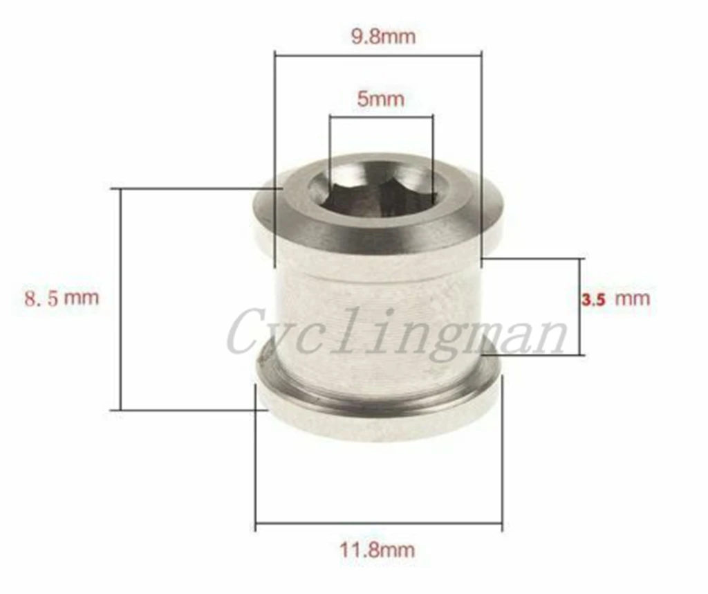 Juego de manivela de titanio para bicicleta de carretera, tornillos de cadena M8, Tuercas de 3,5mm, 5 par/lote