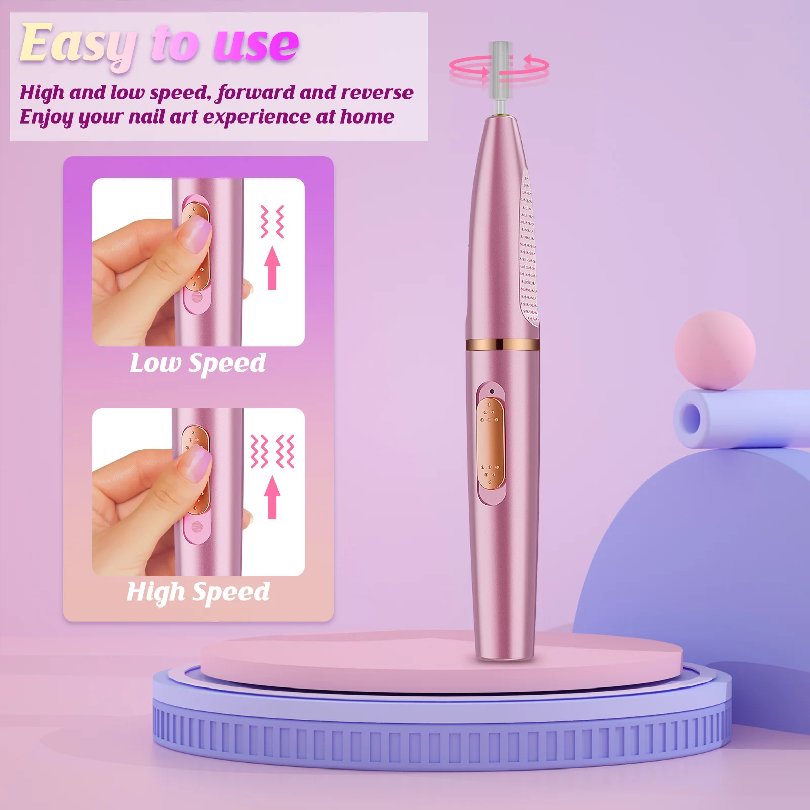 15000RPM Manicure Machine Electric Nail Drill Portable Nail Lathe Electric Manicure Cutter Set Nail Gel Polisher Remover Tools